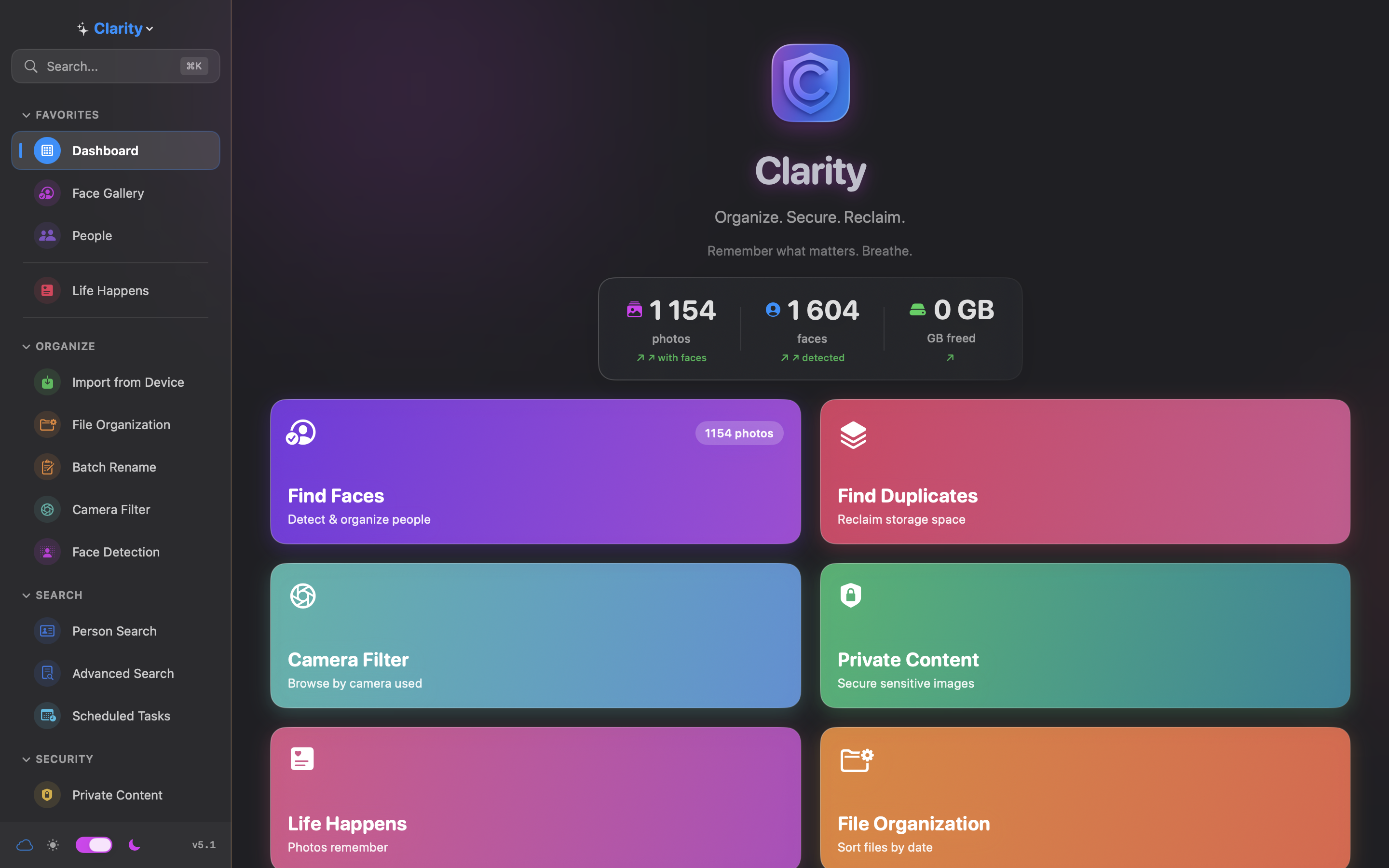 Ultimate Clarity dashboard